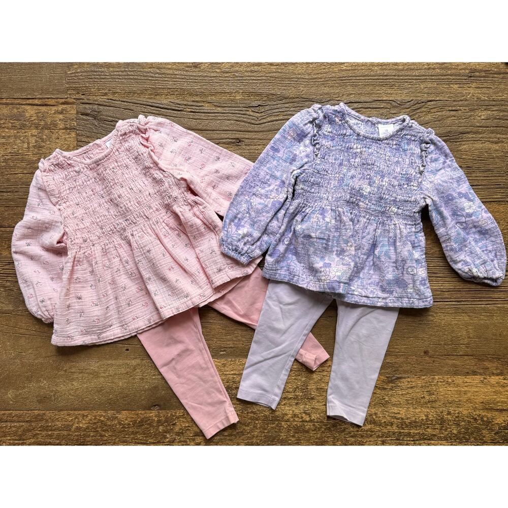 Nordstrom Smocked Long Sleeve Top & Legging Sets Size 18m